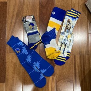 6 pairs of golden state Warriors socks